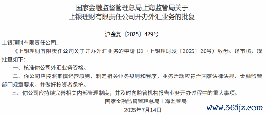上银搭理外汇业务阅历获批